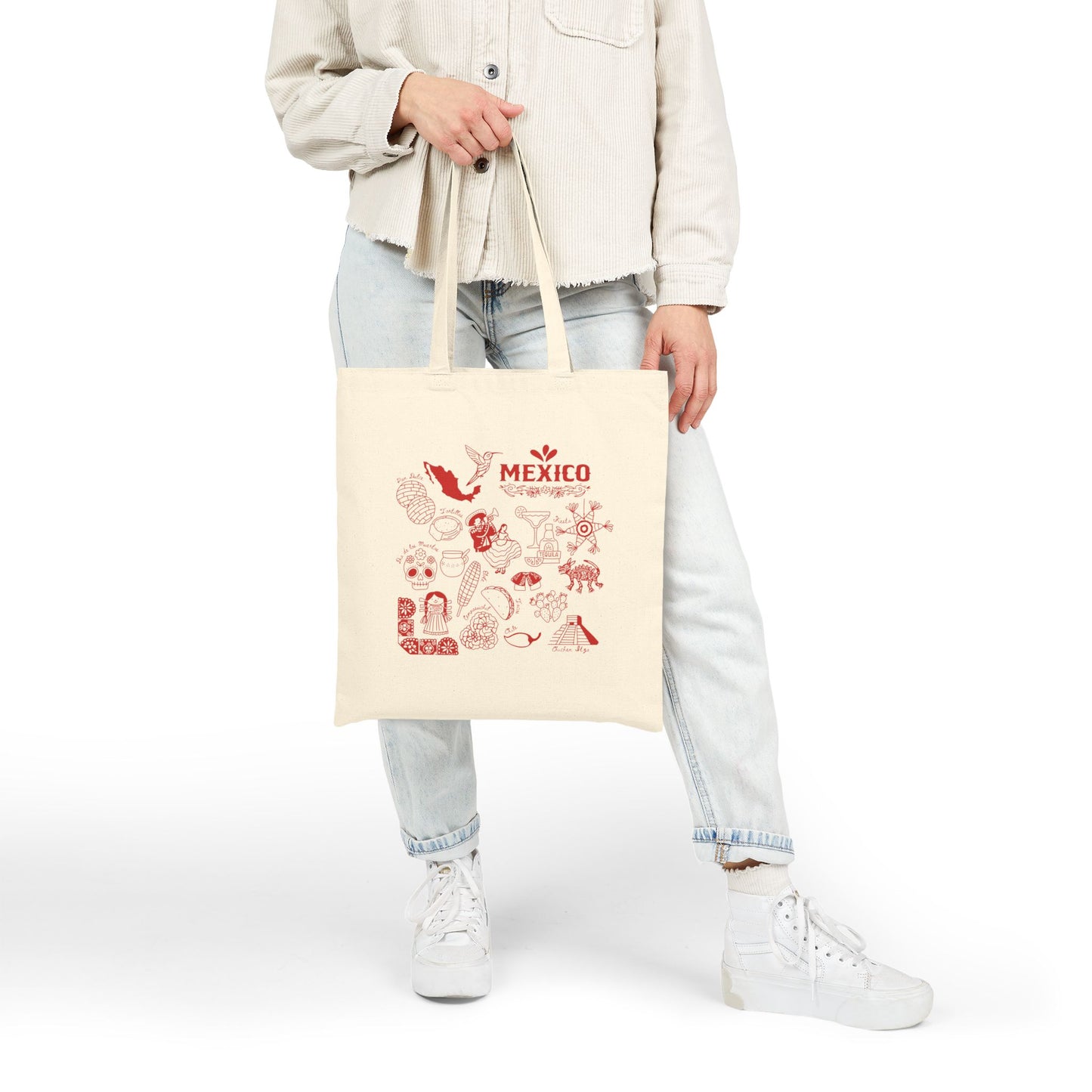 Mexico Culture Tote Bag (Red)