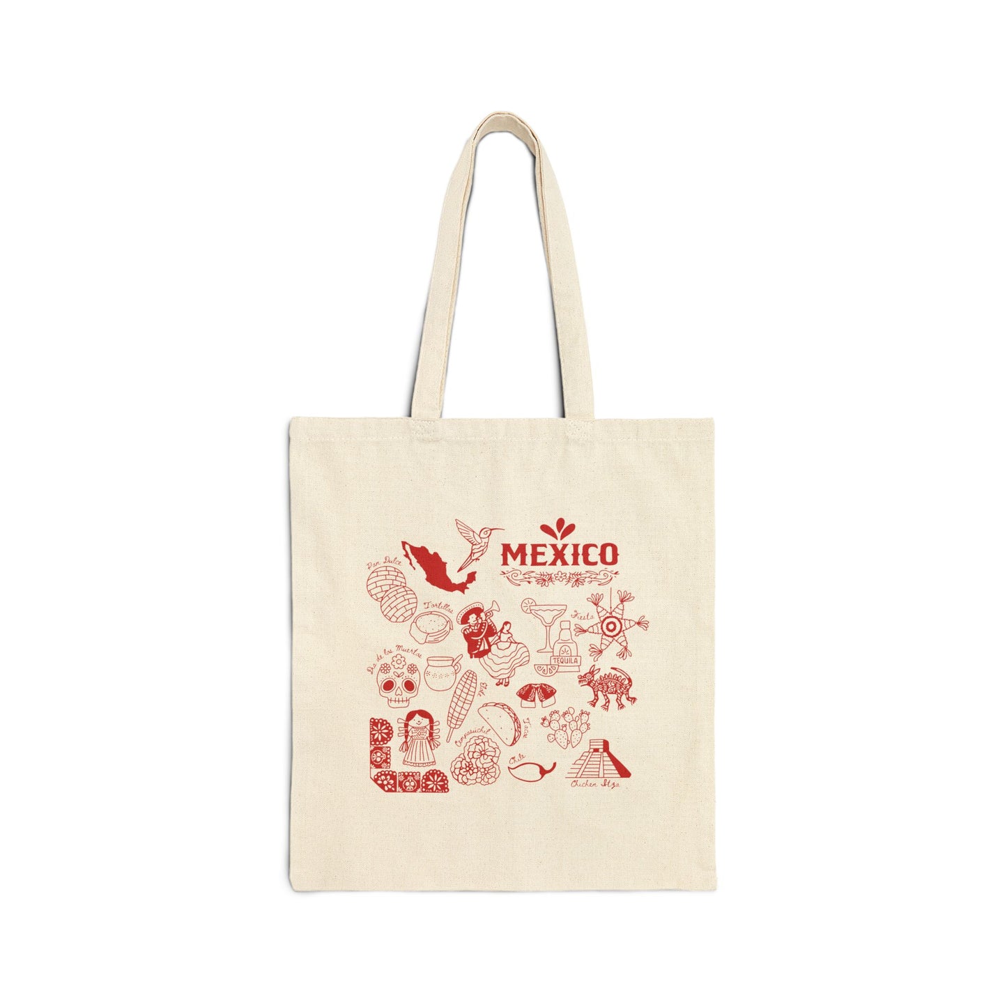 Mexico Culture Tote Bag (Red)