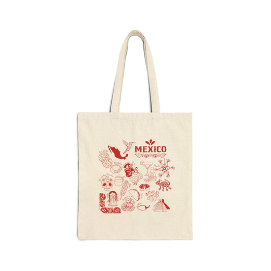 Mexico Culture Tote Bag (Red)