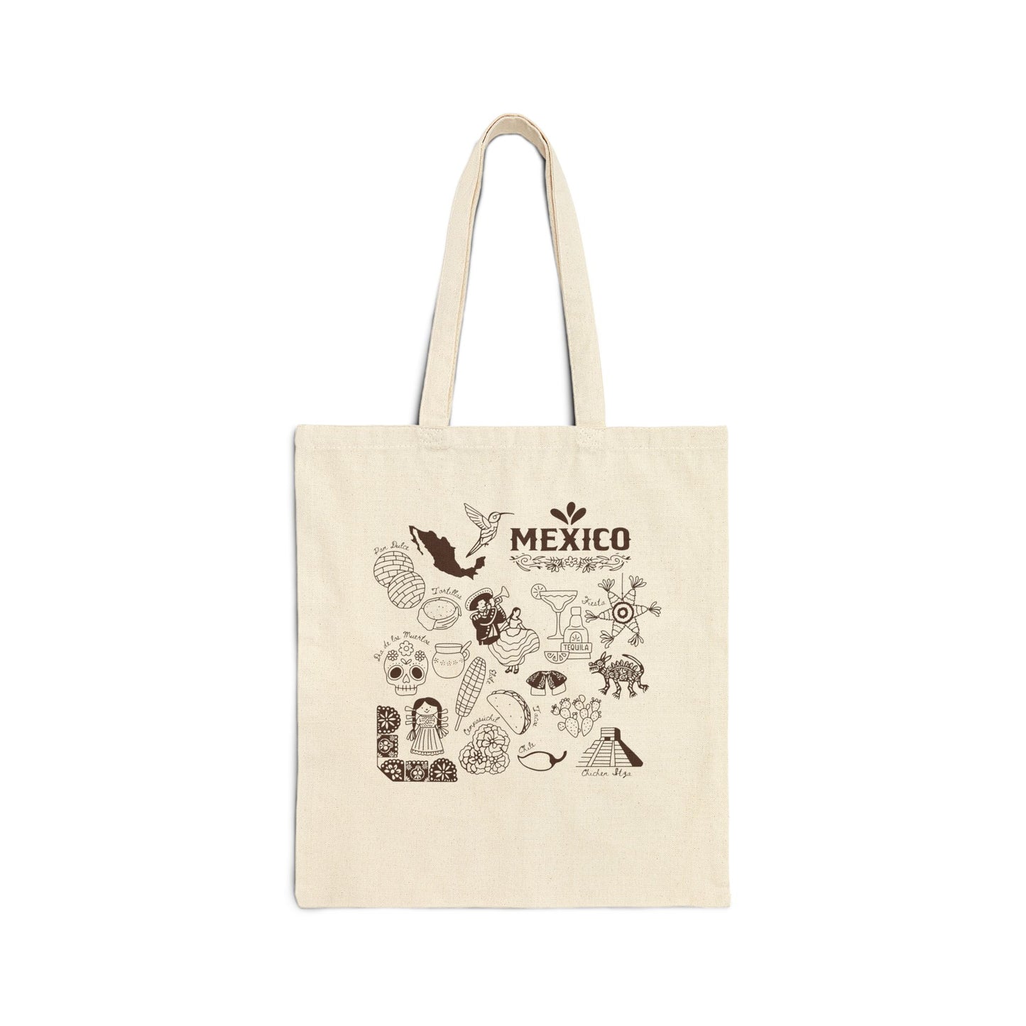 Mexico Culture Tote Bag (Brown)