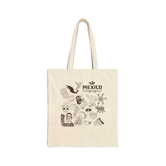 Mexico Culture Tote Bag (Brown)