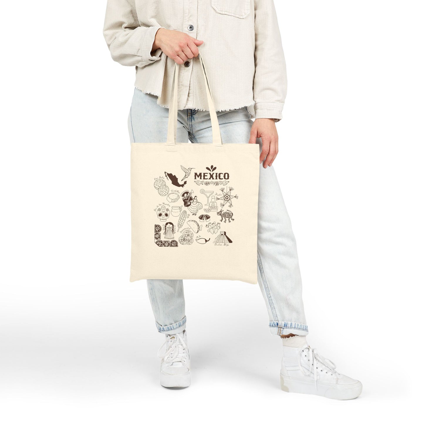 Mexico Culture Tote Bag (Brown)